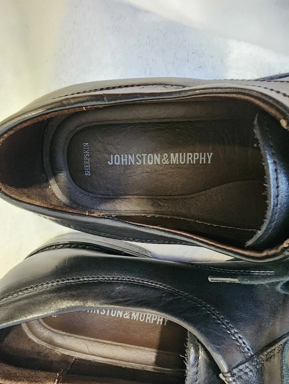 Johnston & Murphy Black Leather Dress Shoes Men's 10.5 Lace Up Flex System